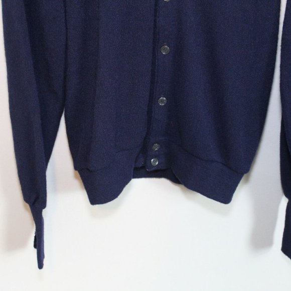 Vintage IZOD Lacoste V-neck Cardigan Sweater Navy Men's Size Medium H11651 - Picture 2 of 7